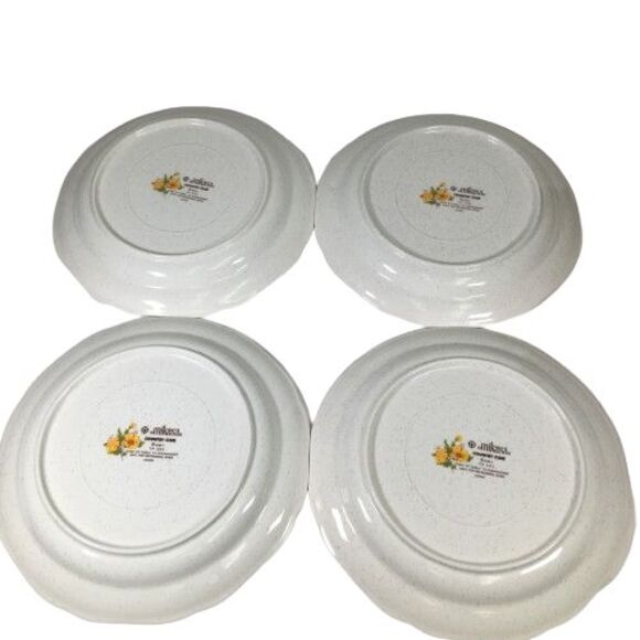 SET OF 4 Mikasa Country Club Amy Dinner Plates CA 503 Blue Yellow Floral 10 3/4" - Picture 7 of 10